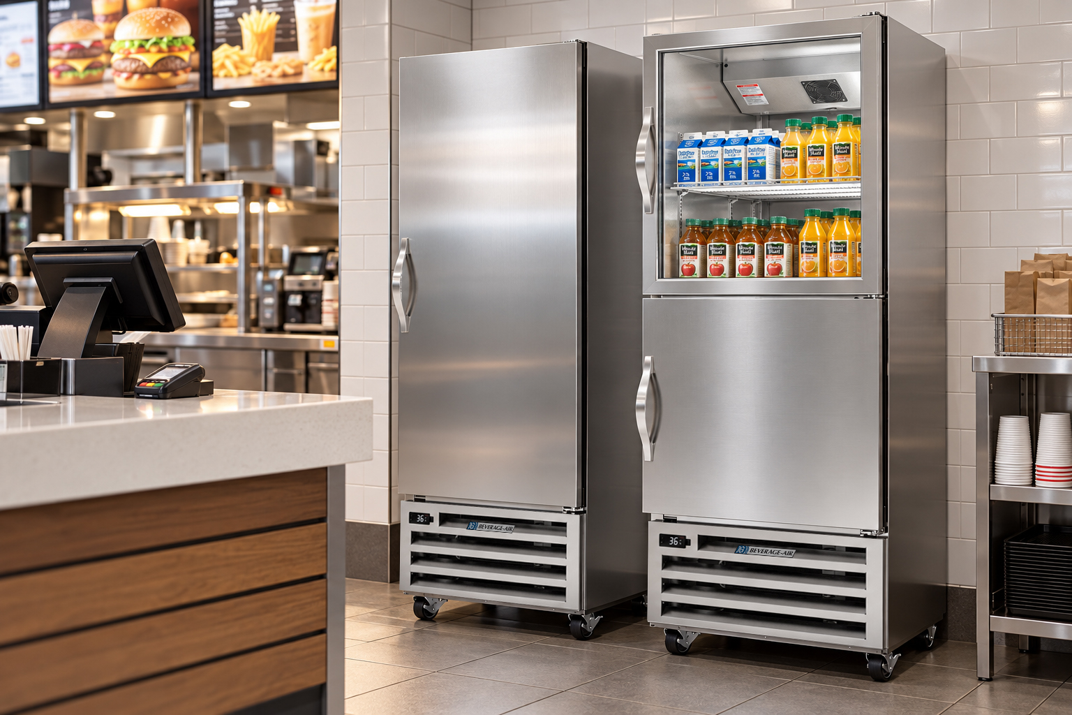 RI Series bottom mount refrigeration in a commercial kitchen